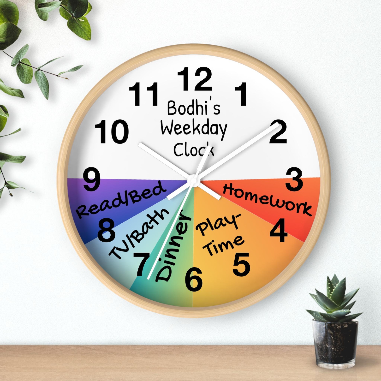 Customizable Kid's Routine Wall Clock - Personalized Time Management ...