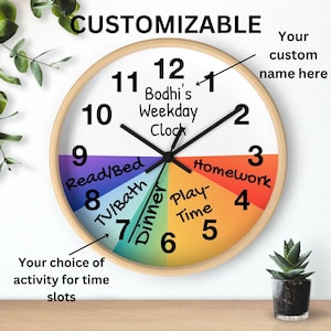 Customizable Kid's Routine Wall Clock - Personalized Time Management ...