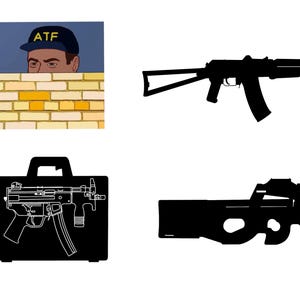 1x enkele P90 MP5K MP5 ATF Guy-vinylsticker AK47 AK74 AK103-sticker: