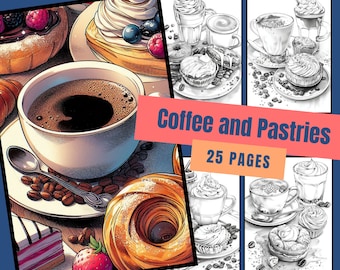 40 Various Food Grayscale Coloring Pages