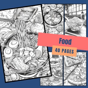 40 Various Food Grayscale Coloring Pages