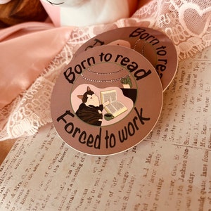 Born to read book lover’s sticker