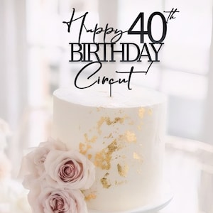 Topper per torta di buon compleanno, Happy 25th 30th 40th Birthday cake topper, topper per torta personalizzato, Topper personalizzato, arredamento per feste di compleanno