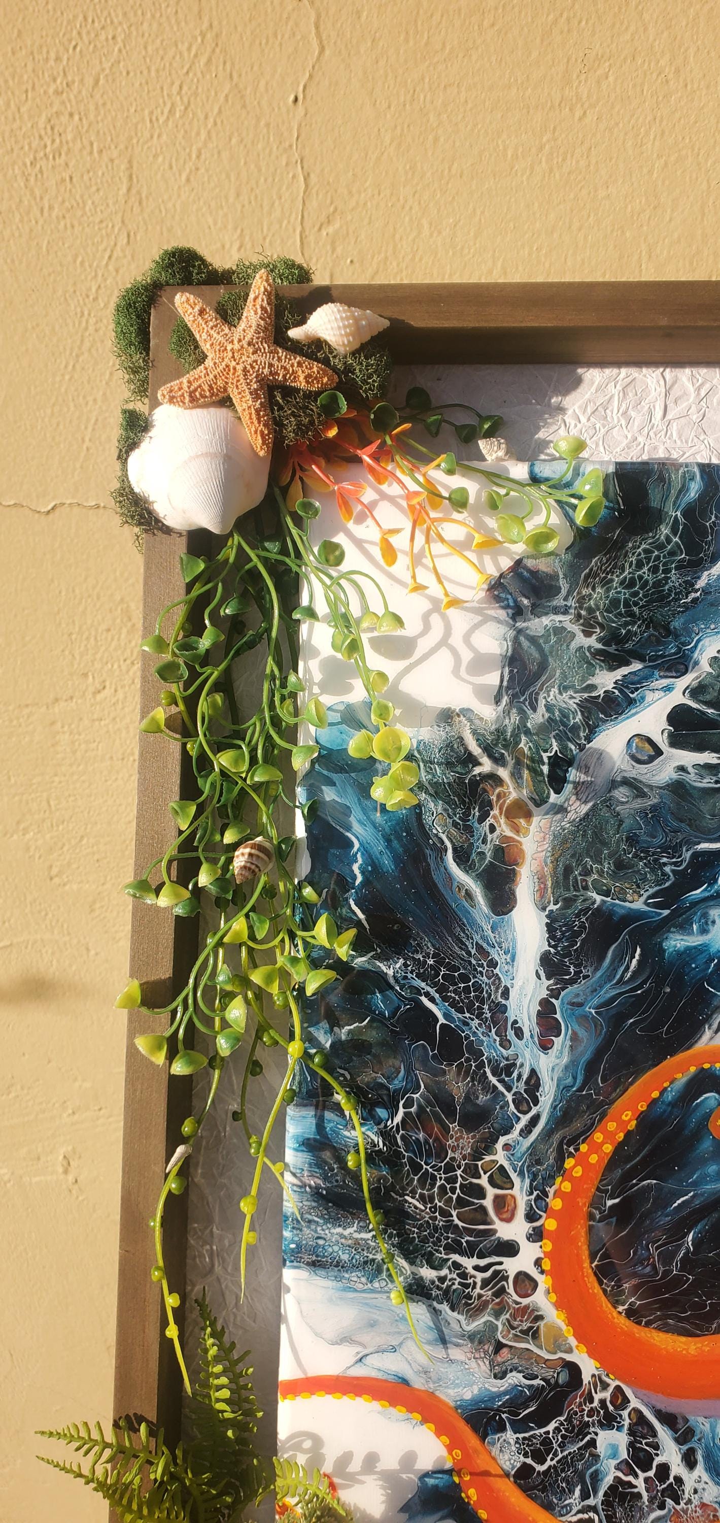 静寂 - アクリル絵の具で描かれた幻想的なタコの絵画 - Etsy 日本