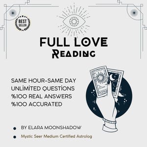 Leitura de amor em profundidade, detalhada, psíquica, no mesmo dia, 99% precisa, leitura completa de cartas de tarô, leitura do futuro pela vidente Elara, respostas reais