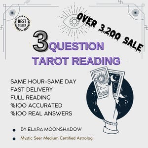 3 Fragen Tarot Kartenlegung, Same Hour, %99 Genau, Volle Tarot Kartenlegung, Psychische Kartenlegung von Medium Elara, Echte Antworten, Hellsichtig