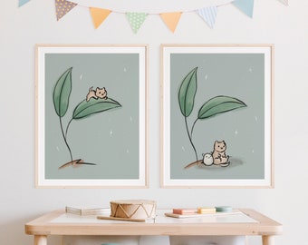 Conzie Leaf Duo | TWO Art Prints (Physical) | 5x7, 8x10, 11x14