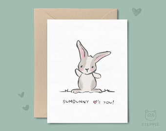 SumBUNNY Loves You (simplistic) | Easter Bunny Greeting Card