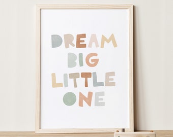 Dream Big Little One (Soft Autumn) | Nursery Wall Art (Physical) | 5x7, 8x10, 11x14