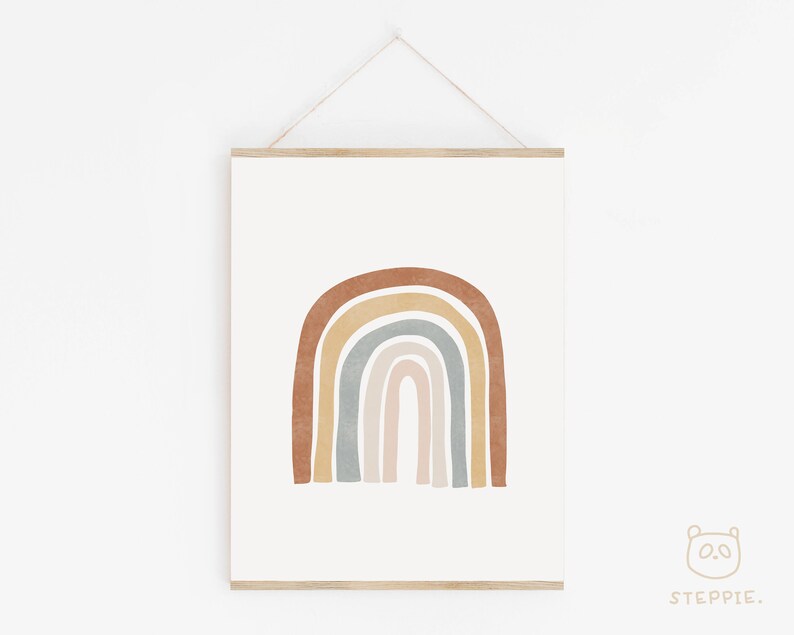 Rainbow Boho Nursery Wall Art Physical 5x7, 8x10, 11x14 image 2