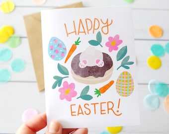 Happy Easter! | Easter Bunny in a Donut Greeting Card