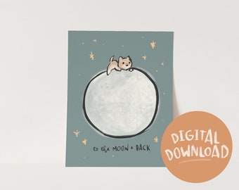 PRINTABLE | Conzie Full Moon | Digital Download, Print at Home | 5x7, 8x10, 11x14