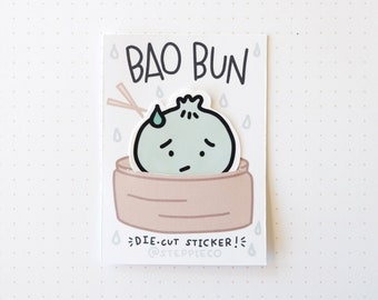 Besorgter Bao Emoji | Wasserfester Stanzsticker