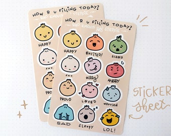 Bao Emojis | Weatherproof Matte Sticker Blatt