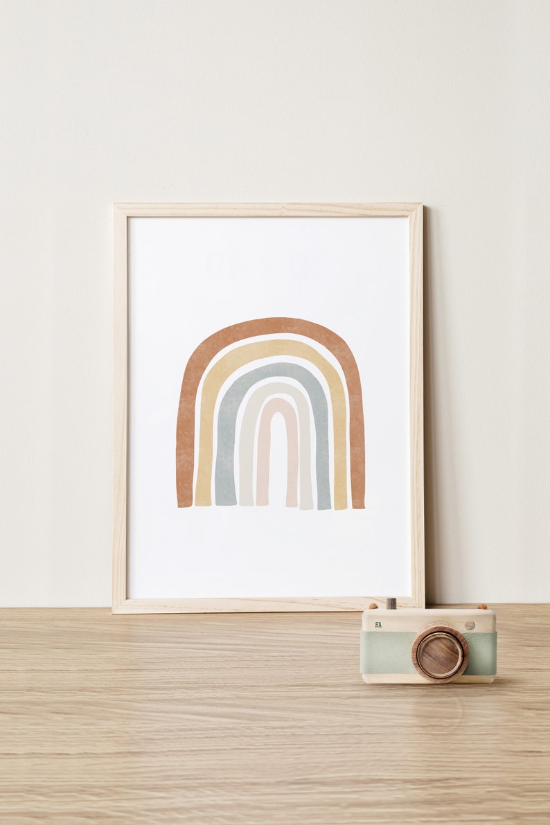 Rainbow Boho Nursery Wall Art Physical 5x7, 8x10, 11x14 image 3