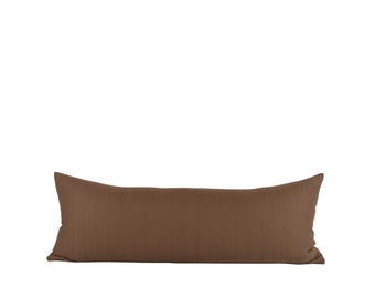 Oreiller lombaire en coton tissé à la main : Oreiller d'appoint tissé marron