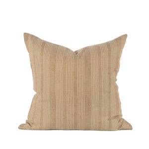Hand Woven Cotton Stripe Pillow - Brown Throw Pillow