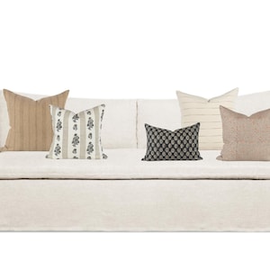 PILLOW COMBO 4 - Five Pillow Combo - Earthy neutral pillow, Fall Pillow, Spring pillow, Floral pillow, Brown pillow