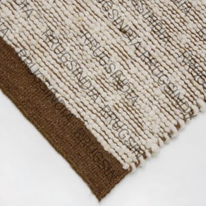 Handwoven Wool Area Rug – Brown & Cream Textured Boho Carpet