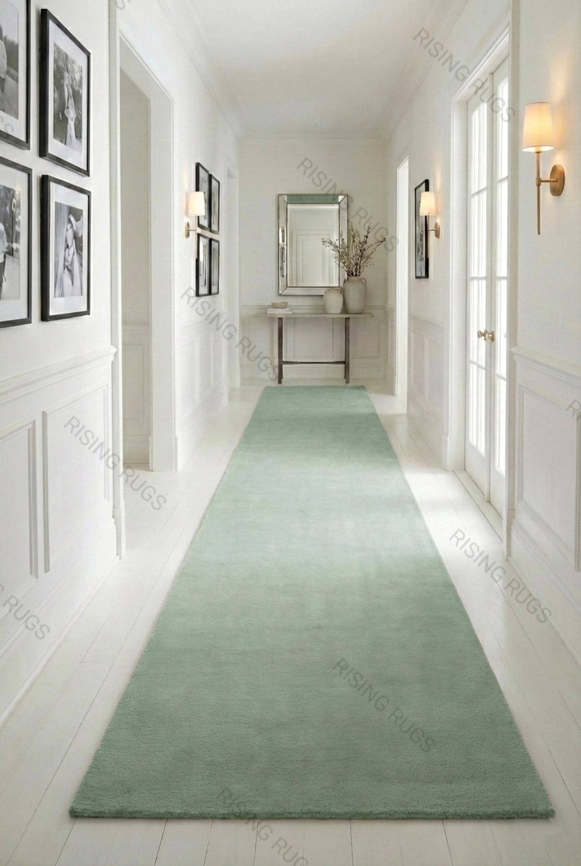 Earthy Green Rug Runner Sage Green Wool Runner Rug – Hand-tufted Earthy Hallway Carpet - Etsy