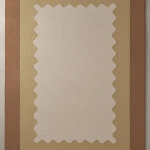 Hand Tufted Scalloped Wavy Border Rug, Beige and Terracotta Area Rug image 6