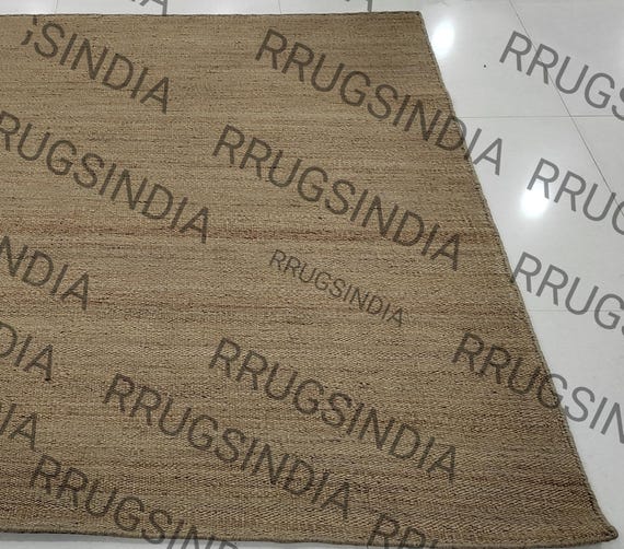 Handwoven Natural Jute Runner Rug: Rustic Farmhouse Decor