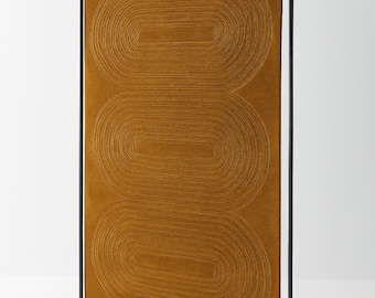 Hand-Tufted Mustard Wool Rug – Modern Wavy Textured Carpet