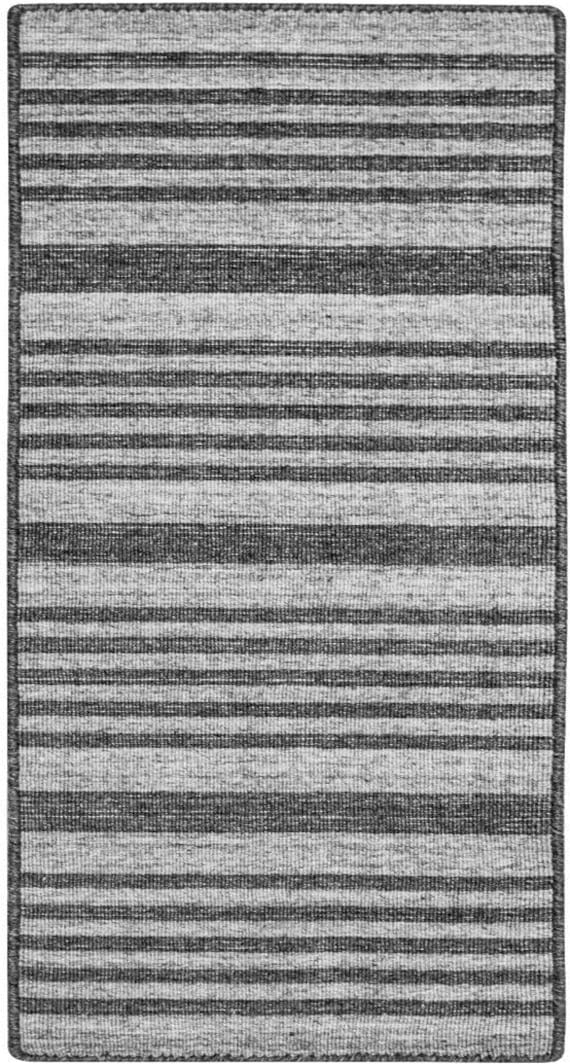 Eco-friendly PET yarn, handwoven recycled plastic, modern striped indoor/outdoor sustainable home decor.