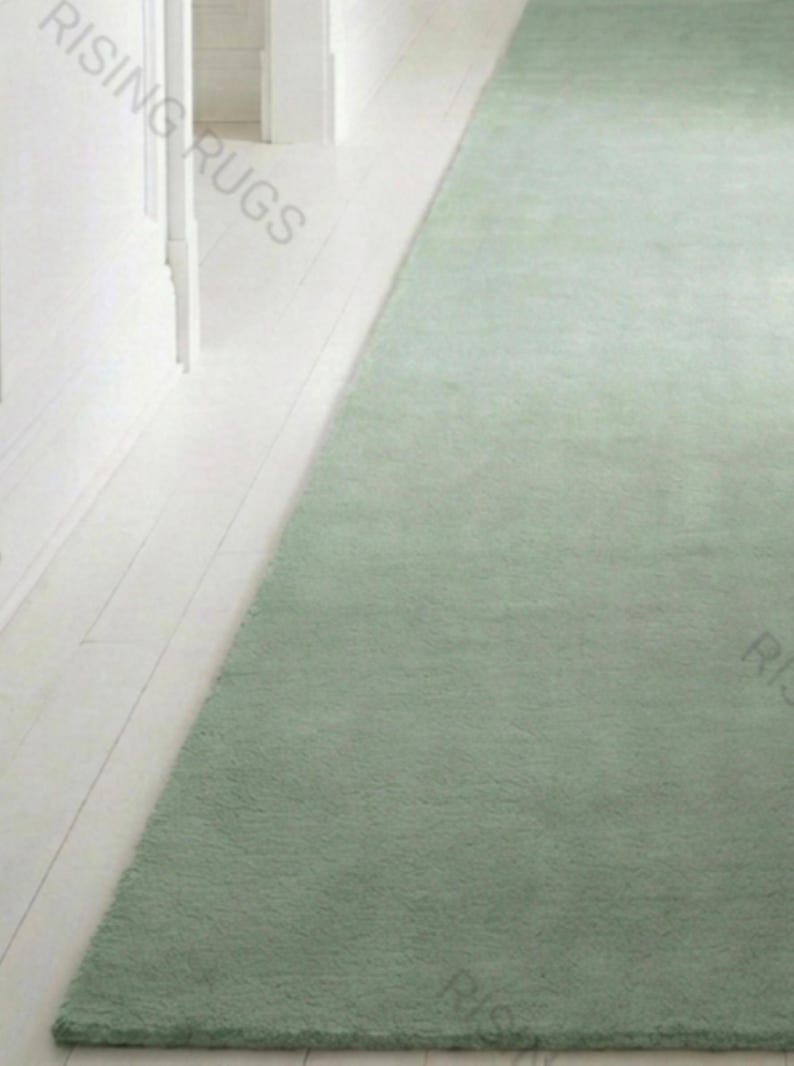 Earthy Green Rug Runner Sage Green Wool Runner Rug – Hand-tufted Earthy Hallway Carpet - Etsy