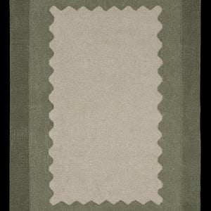 Hand Tufted Scalloped Wavy Border Rug, Beige and Terracotta Area Rug image 12