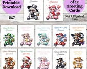 Grandma, Granny All Occasions Greeting Cards Printable Instant Digital Download PDF Bundle Set of 12 Holiday, Well Wishes, Birthday Cards