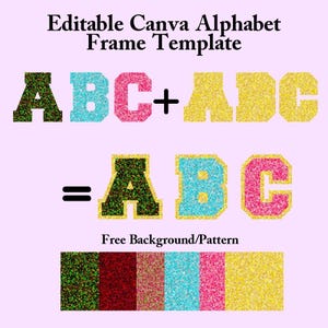 Editable Alphabet Canva Frame Template-Custom Fill Pattern-Block Letters-DIY Font Frame-Custom Letter Frames for Canva-Digital Clipart 4