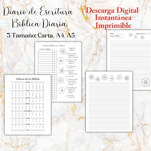 Diario de Escritura Biblica Diaria Download PDF Digital Instantania Imprimible-Libro de Reflexion Biblica Diaria-Estudio Biblico Personal