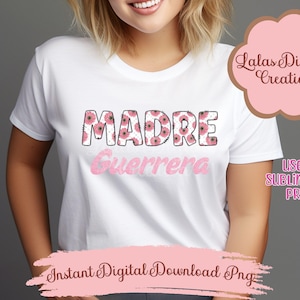 Madre Guerrera-Latina Spanish Mama MOM-  PNG Clipart Bundle-Sublimation Design-Instant Digital Download-Mothers Day-Trendy Strawberry-DTF