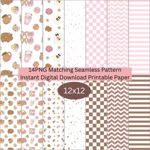Sweet Mexican Bread Repeating Seamless Pattern Set-Print Digital Paper-aesthetic digital paper-scrapbook paper digital-printable pattern