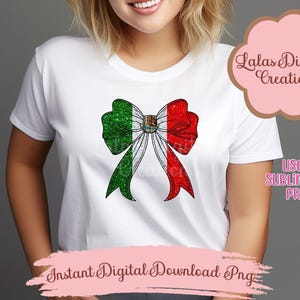 Coquette Bow Mexico Flag Clipart PNG Instant Digital Download-Sublimation DTF Print Graphic-Latina T-Shirt Design