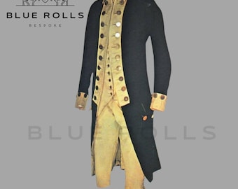 18th Century Military Officer Coat | Revolutionary War Uniform | George Washington Cosplay Outfit | Historical Reenactment Jacket