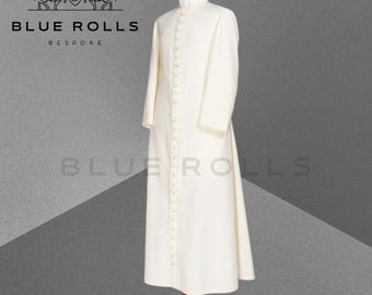 Blaue Rolls katholische Priester Kassock, traditionelle Geistliche Kleidung, benutzerdefinierte Größe, liturgische Robe, Priester Kirche Kleidung, Klerus Kassocke