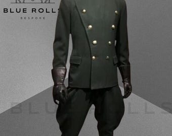 Chauffeur Uniform -  Green Coat - New 1930 Chauffeur Uniform - Chauffeur Seasons - wool material - history reproduction By Blue rolls