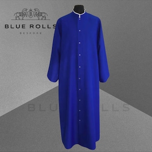 Blue Bishop Costume - Clergy Cassock, Traditional Catholic Vestment, Custom Size, Liturgical Robe, Priest Church Attire, Roman Cassock
