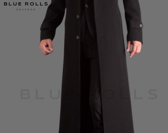 New Men Custom Made Wool Trench Coat - Long Coat - Victorian Style