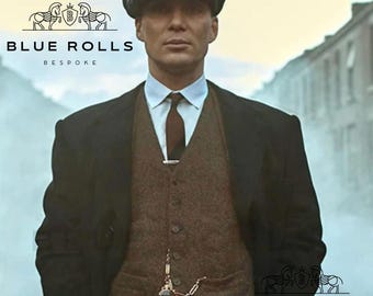Peaky Blinders Anzug – Thomas Shelby Peaky Blinders brauner Tweedanzug, maßgeschneidert, hochwertiger Mantel | Spezieller langer Mantel Shelby