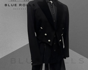 Ein formeller schwarzer viktorianischer Mantel mit Tails - Herren viktorianischer Tailcoat - Regency Tailcoat - viktorianischer Stil handgemacht