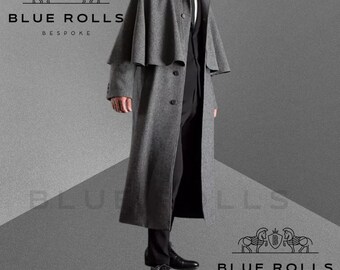 Blue Rolls Special - Handmade Inverness Cape - Wollmantel im klassischen Cape-Design. Eleganter Kutschermantel von Bürgerkriegsjacken