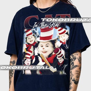 Cat in the hat Vintage T-Shirt, Gift For Woman and Man Unisex T-Shirt Comfort Colors C1717 TBRUT010.0
