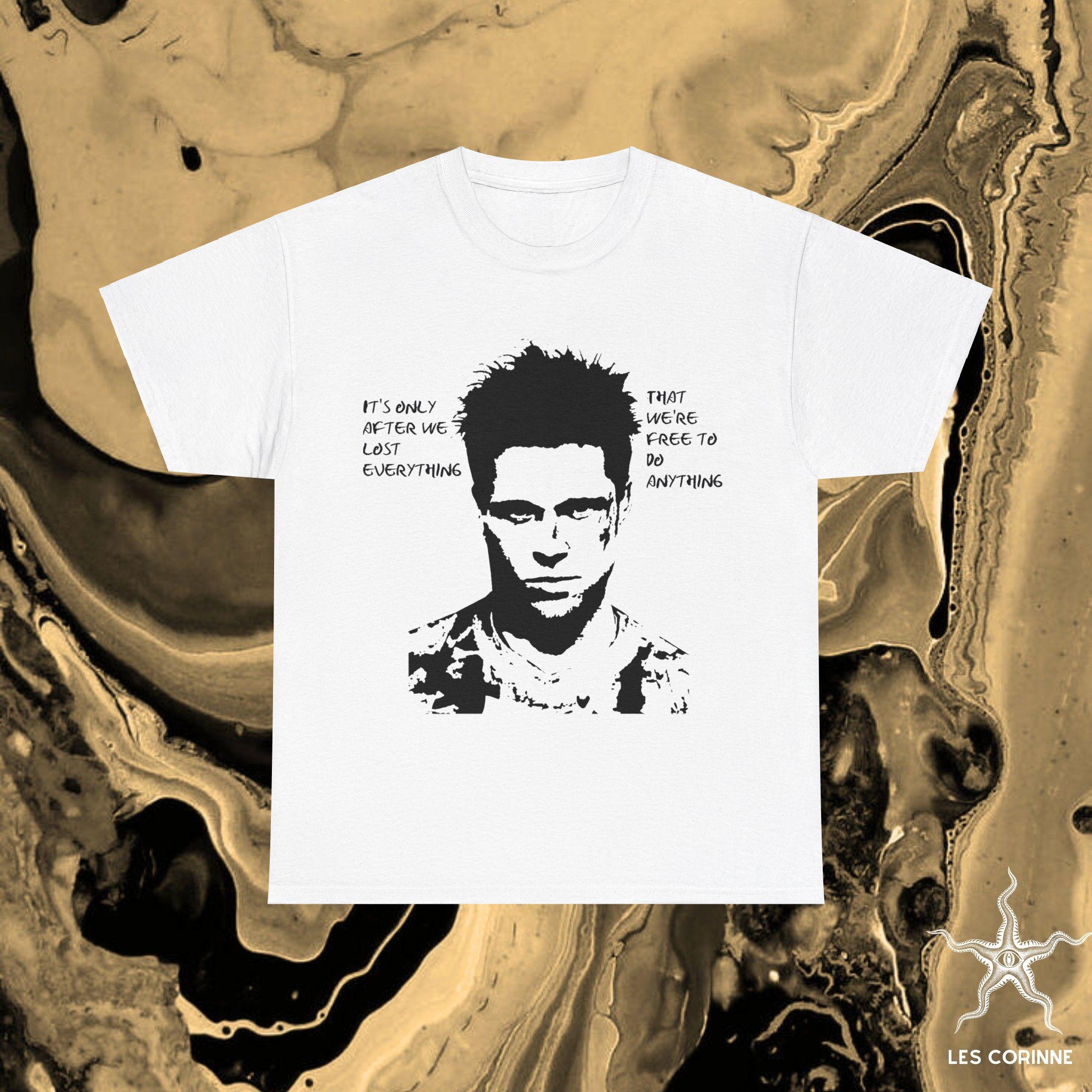 Fight Club T-shirt Tyler Durden Tee Edward Norton Merch Natural