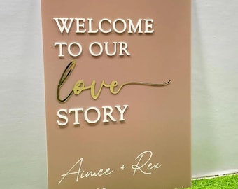 3D Acrylic Frosted Wedding Welcome Sign: Custom Signage