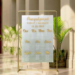 Benutzerdefinierte Acryl Hochzeit Tischschilder | Großer Tisch Sitzplan | Finde deinen Platz Schild | Sitzplan Pinnwand | Einzigartige Hochzeitsschilder