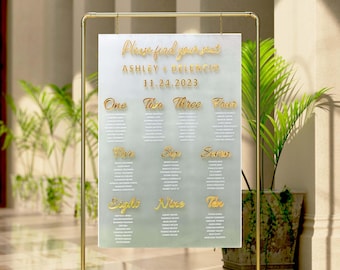 Custom Acrylic Wedding Seating Chart Sign: Find Your Seat