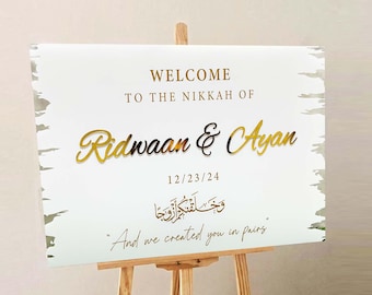 Letrero de bienvenida de boda acrílico personalizado: letras 3D, compromiso, recepción